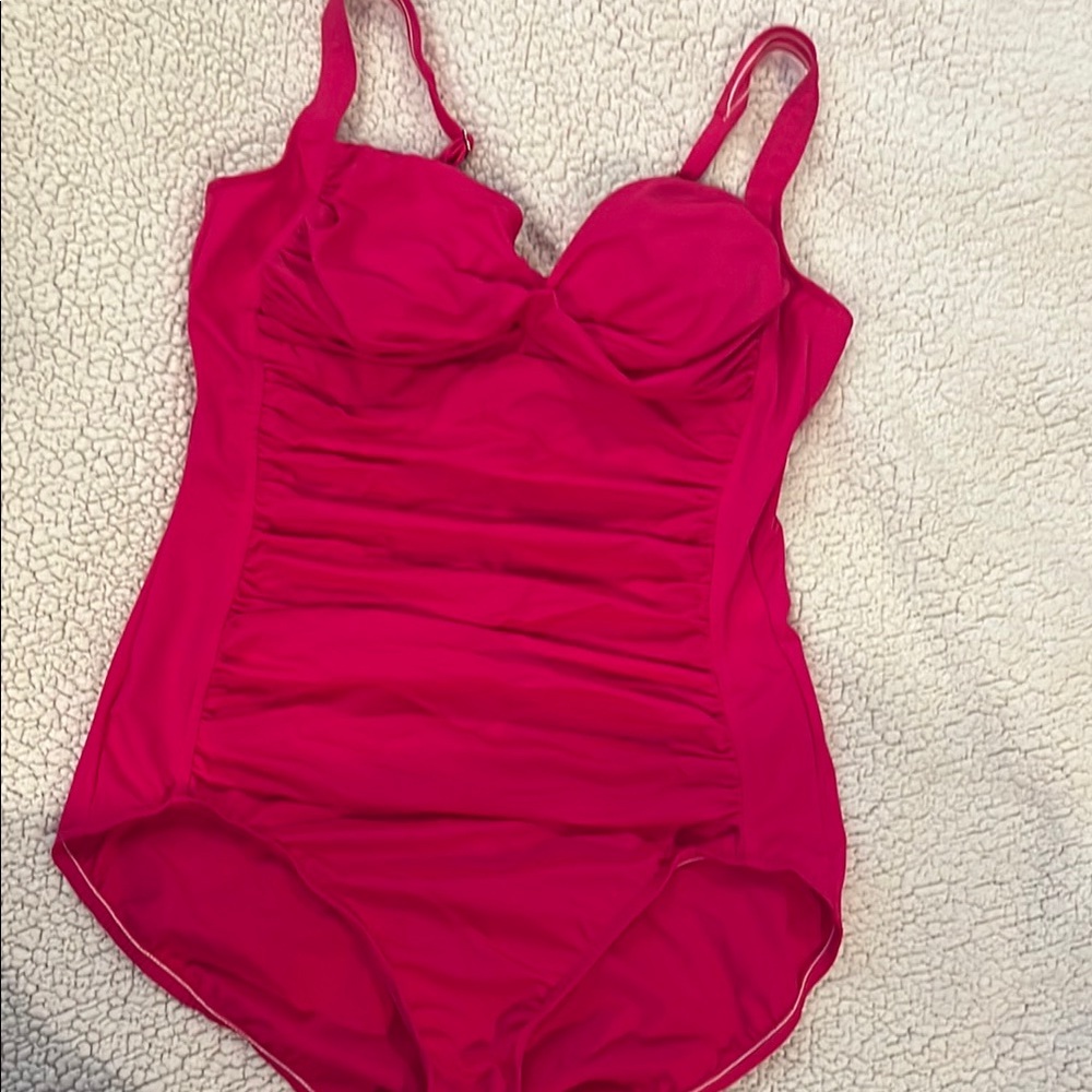 Croft & Barrow Pink One Piece with Elegant Ruching